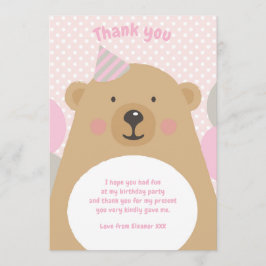 Cute Cudde Nalle Tackkort Card Inbjudningar