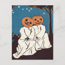 Cute Cuddle Pumpkin Jack O'Lantern Ghost Vykort