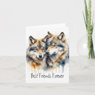 Cute Cuddling Vargs Best Friends for ver, BFF. Anteckningskort