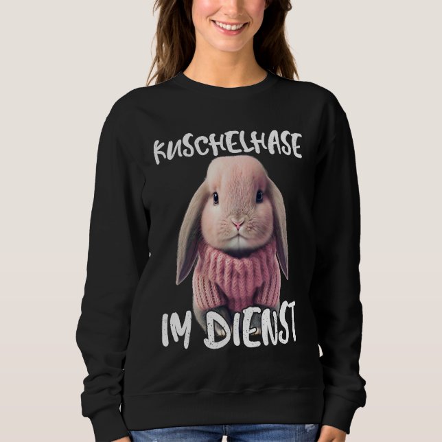 Cute cuddly rabbit on duty rabbit winter rabbit sk t shirt (Framsida)