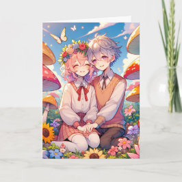 Cute Cudely Anime par | Kärlek You Boo Kort