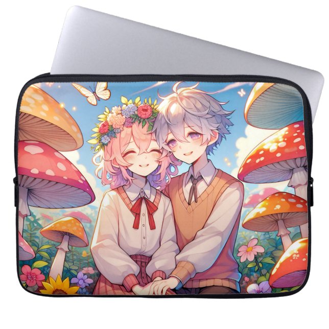 Cute Cudely Anime par Whimsical Romantic Laptop Fodral (Framsidan)