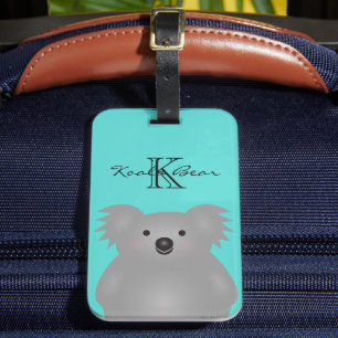 Cute Cudely Australia Baby Koala Bear Monogram Bagagebricka