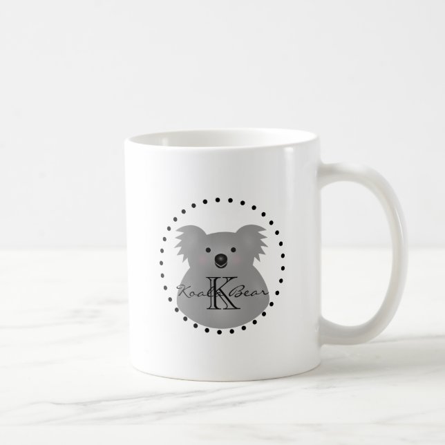Cute Cudely Australia Baby Koala Bear Monogram Kaffemugg (Höger)