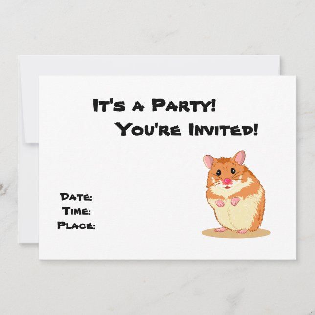 Cute Cudely Hamster-partiinbjudan Inbjudningar (Framsida)