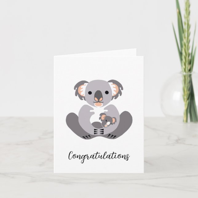 Cute Cudely KOALA - Grattisarna Baby Kort (Framsida)