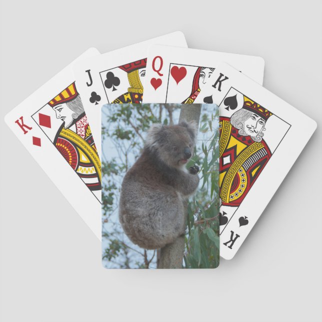 Cute Cudely Koala Träd Animal Wildlife Australien Casinokort (Baksidan)