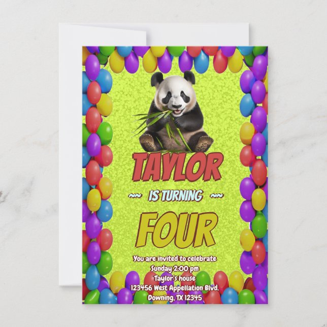 Cute Cudely Panda Bear ThBäste Birthday Inbjudan (Framsida)