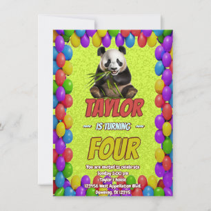 Cute Cudely Panda Bear ThBäste Birthday Inbjudan