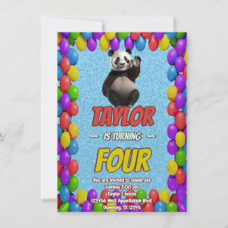 Cute Cudely Panda Bear ThBäste Birthday Inbjudan