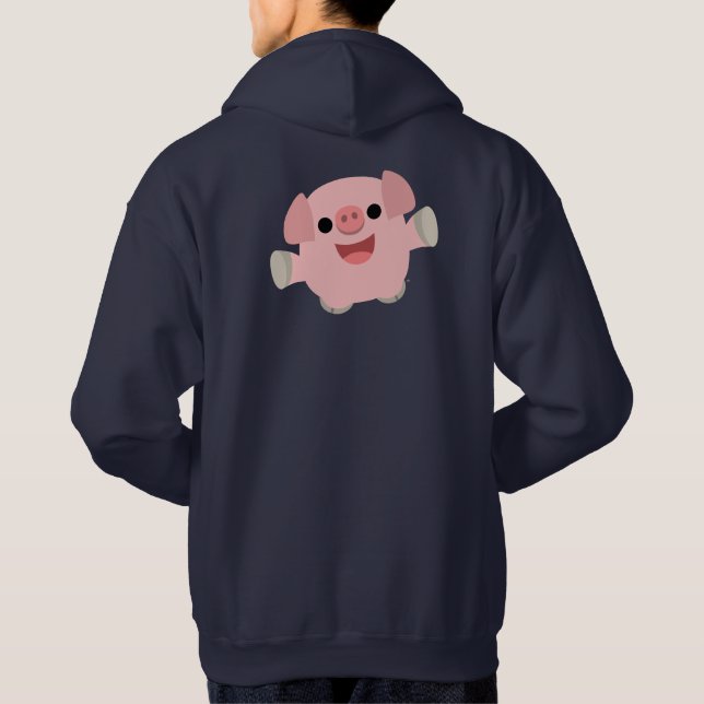 Cute Cudely Tecknad Gris Hoodie (Baksida)