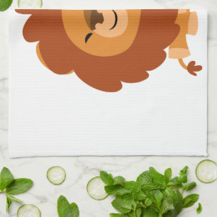 Cute Cudely Tecknad Lejon Kitchen Towel Kökshandduk