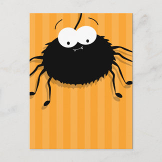 Cute Cudely Tecknad Spider Halloween-vykort Vykort