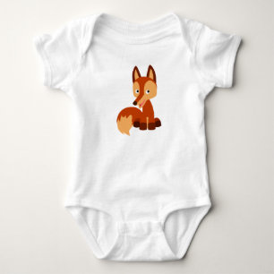 Cute Cunning Tecknad Fox Baby Bodykostym T-shirt