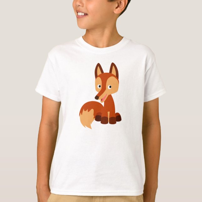 Cute Cunning Tecknad Fox Children T-Shirt (Framsida)