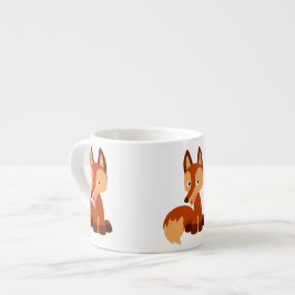 Cute Cunning Tecknad Fox Espresso Mugg Espressomugg