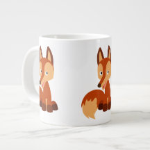 Cute Cunning Tecknad Fox Jumbo Mugg