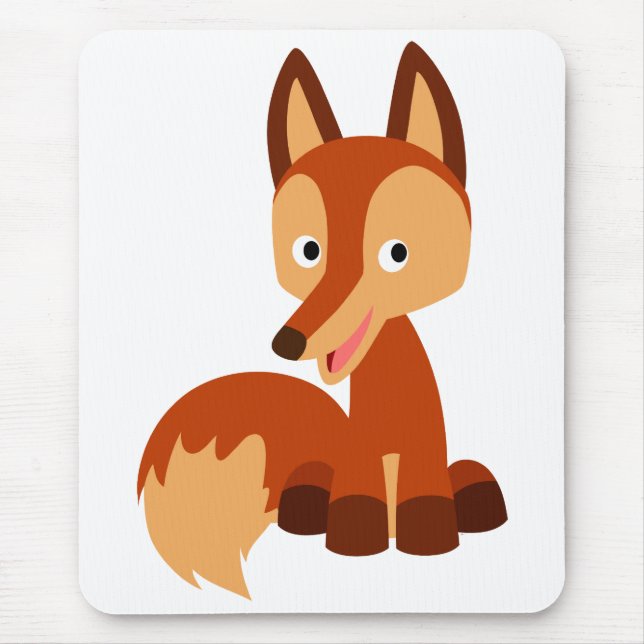 Cute Cunning Tecknad Fox Mousepad Musmatta (Framsidan)