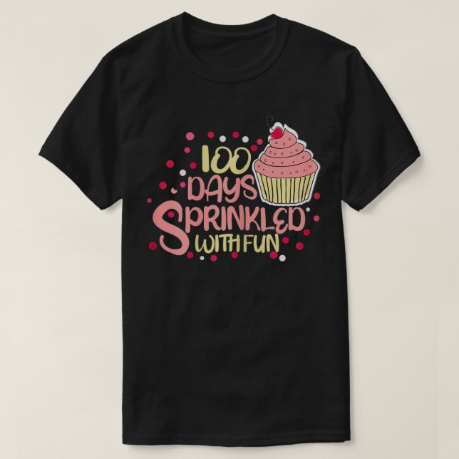 Cute cupaka 100 dagar sprinklad med roligt flickor t shirt (Design framsida)