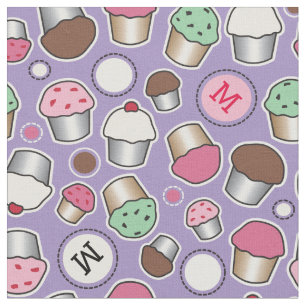 Cute Cupaka Monogram Mönster Tyg