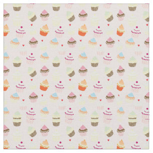 Cute Cupaka Mönster Fabric Tyg