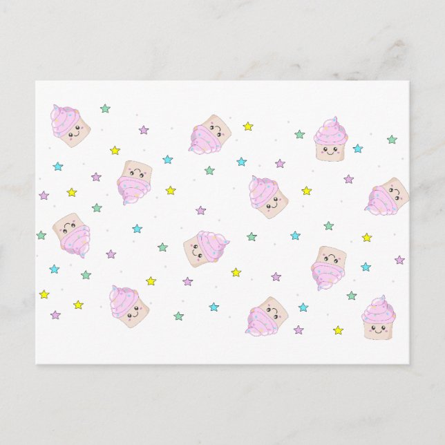 Cute cupaka mönster vykort (Framsida)