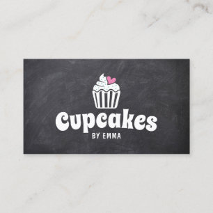 Cute Cupaka Rosa Heart Home Bakery Chalkboard Visitkort
