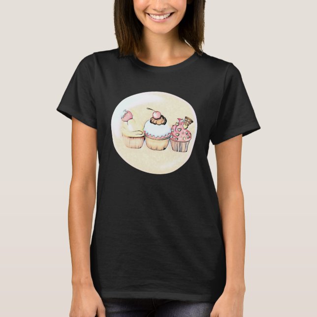 Cute  Cupcake  Bakery Cake  Baking T Shirt (Framsida)