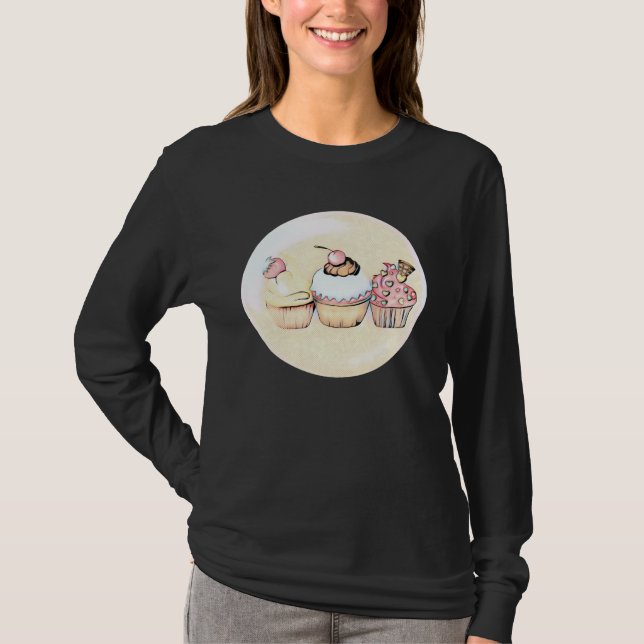 Cute  Cupcake  Bakery Cake  Baking T Shirt (Framsida)