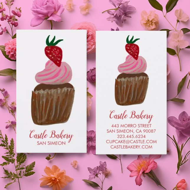CUTE CUPCAKE Bakery Pastry Chef Modern Visitkort (Skapare uppladdad)