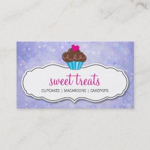 CUTE CUPCAKE Whimsique mönster lila Visitkort