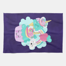 Cute Cupcoa och Lycklig Ice Cream Kökshandduk