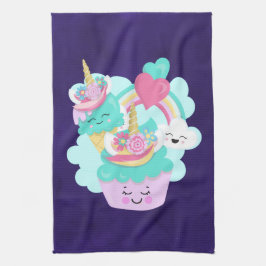 Cute Cupcoa och Lycklig Ice Cream Kökshandduk