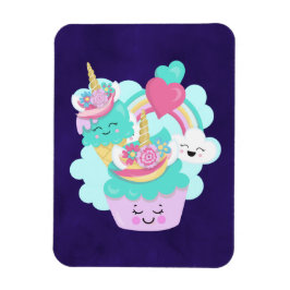 Cute Cupcoa och Lycklig Ice Cream Magnet