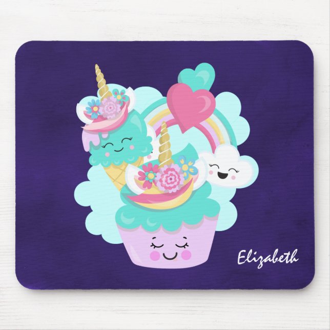 Cute Cupcoa och Lycklig Ice Cream Musmatta (Framsidan)