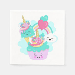Cute Cupcoa och Lycklig Ice Cream Pappersservett