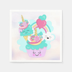 Cute Cupcoa och Lycklig Ice Cream Pappersservett