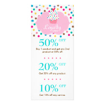 Cute Cupcoa Rabatt Loyalty Cards Polka dots