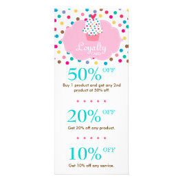 Cute Cupcoa Rabatt Loyalty Cards Polka dots Reklamkort