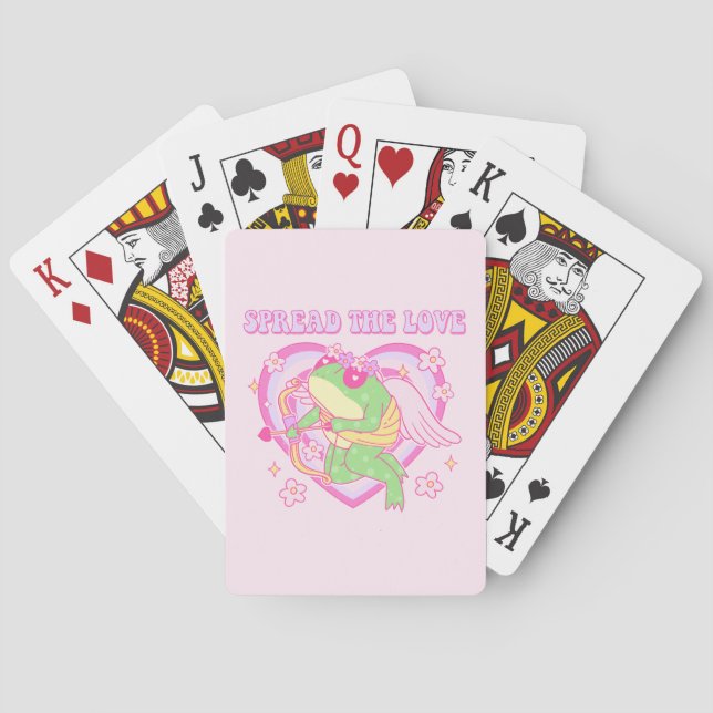 Cute Cupid Frog - Sprid Kärlek Casinokort (Baksidan)