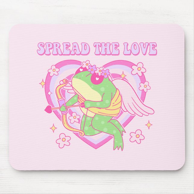 Cute Cupid Frog - Sprid Kärlek Musmatta (Framsidan)