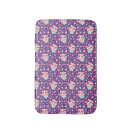 Cute Cupid Gris Whit Hearts Mönster Badrumsmatta