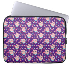 Cute Cupid Gris Whit Hearts Mönster Laptop Fodral