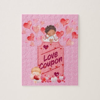 Cute Cupid Kärlek Coupon Puzzle Pussel