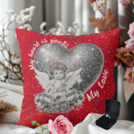 Cute Cupid Mitt hjärta är ditt Kärlek Kudde