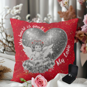Cute Cupid Mitt hjärta är ditt Kärlek Kudde