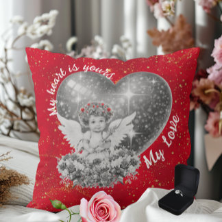 Cute Cupid Mitt hjärta är ditt Kärlek Kudde