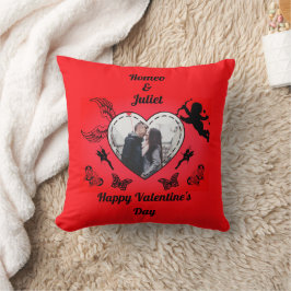 Cute Cupid Photo Romance Red Heart Valentines Day Kudde