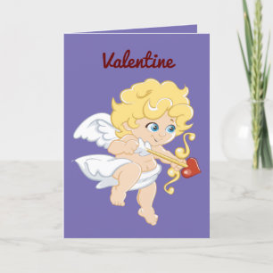 Cute Cupid Valentine-mappat Helgdag-kort Helgkort