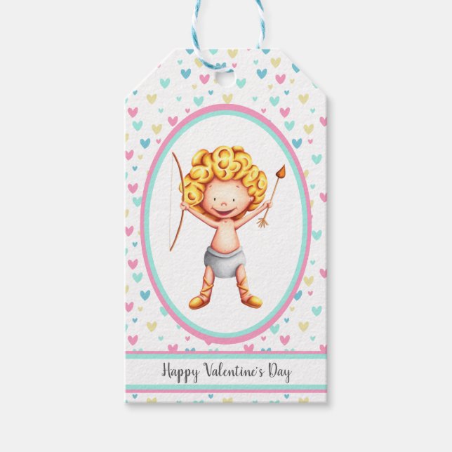 Cute Cupid Valentines day Presentetikett (Framsidan)